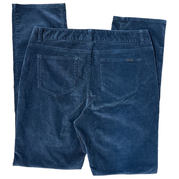 LL Bean Navy corduroy cords favorite fit high rise high waist Talbots Jean Pant - Picture 3 of 6